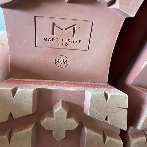 Marc Fisher 9.5 Latika lug sole penny loafer chunky platform burnt red/orange - Picture 11 of 16